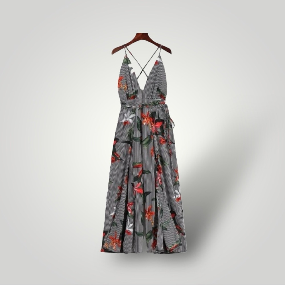 Zaful Wide‎ Leg Floral Jumpsuit